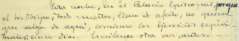 Frammento di una lettera di san Josemaría a Juan Jiménez Vargas (18-12-1937) durante la guerra civile spagnola.